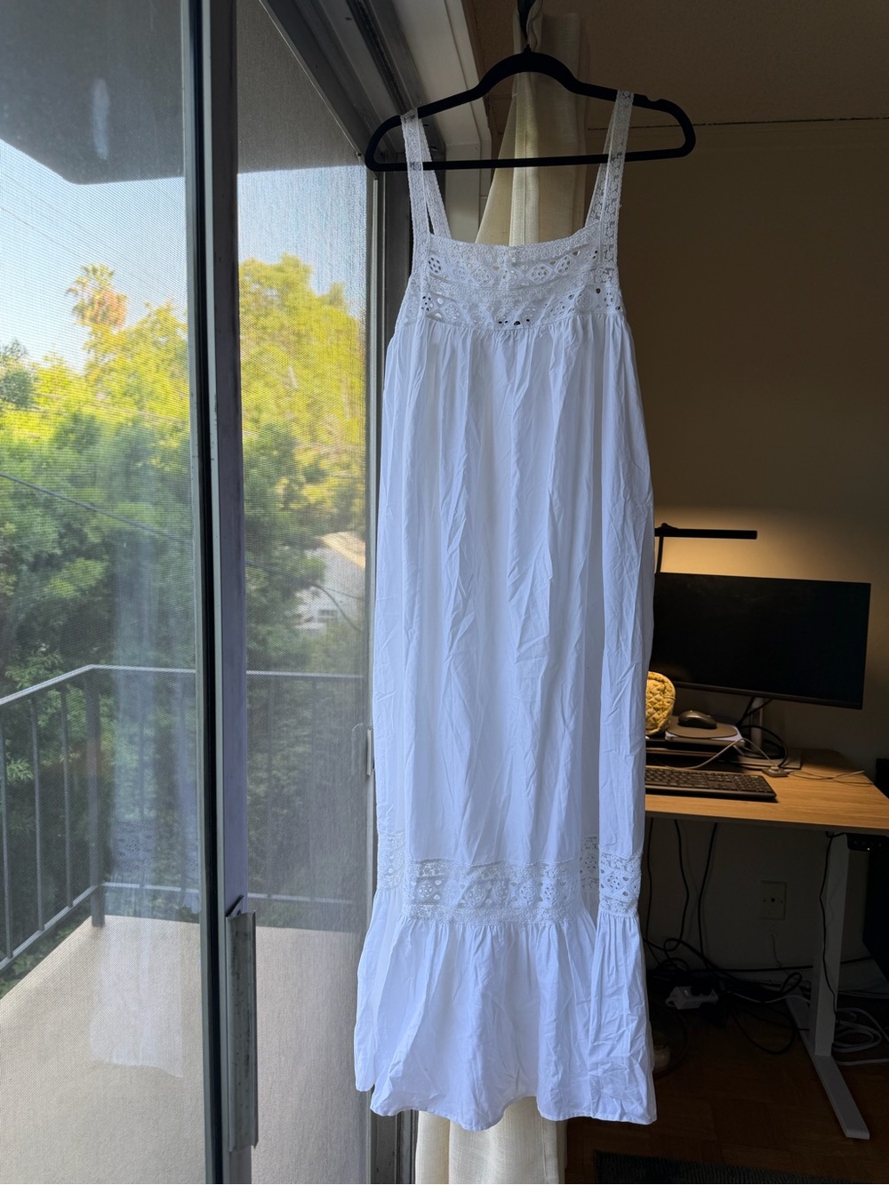 J. Crew White Eyelet Cotton Midi Dress